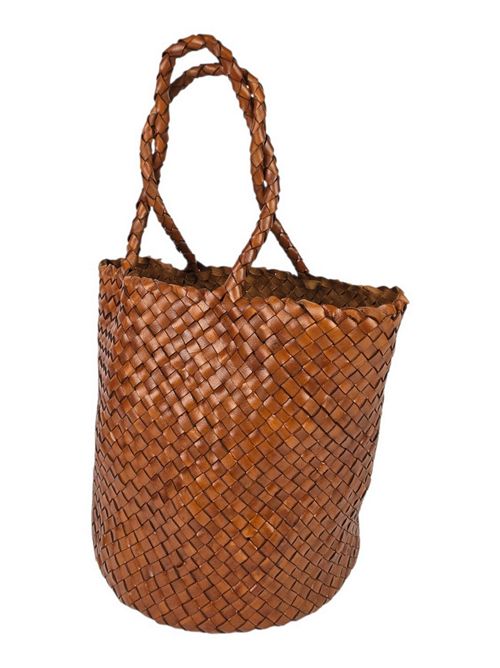 secchiello donna in pelle intrecciata cuoio Vetra Studio | ROSIE-WOVENV02